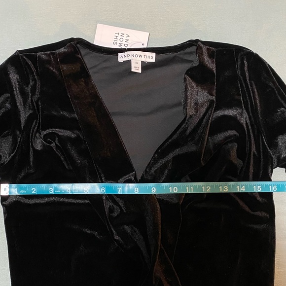 Velvet Long-Sleeve Surplice Bodysuit - Picture 5 of 9